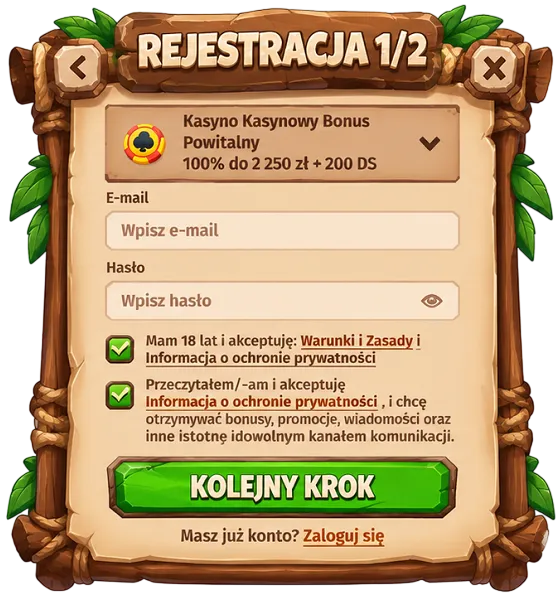 Rejestracja w Stone Vegas Kasyno